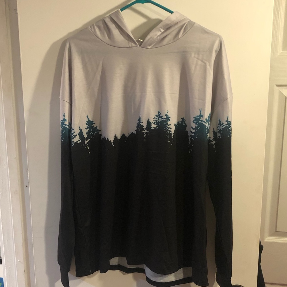NWT hoodie with forest print